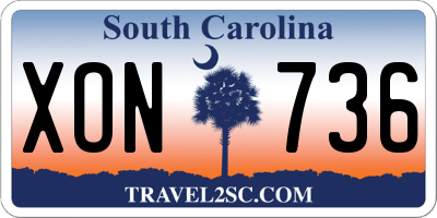 SC license plate XON736
