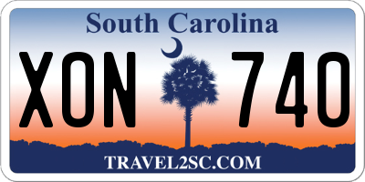 SC license plate XON740