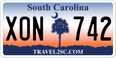 SC license plate XON742