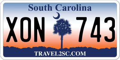 SC license plate XON743