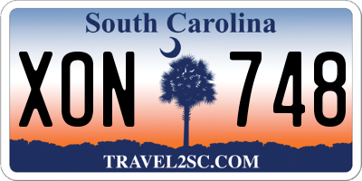 SC license plate XON748