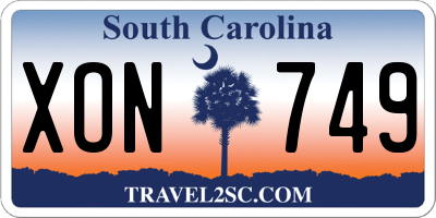 SC license plate XON749