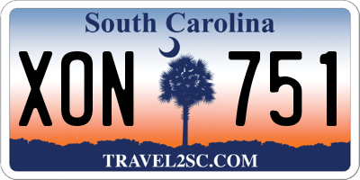 SC license plate XON751