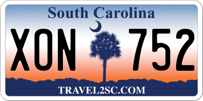 SC license plate XON752