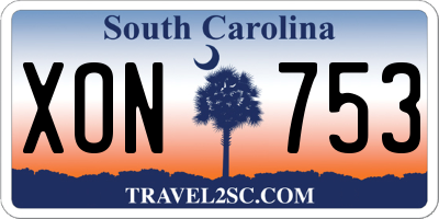 SC license plate XON753