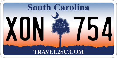 SC license plate XON754
