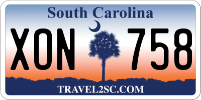 SC license plate XON758