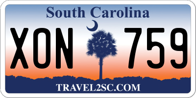 SC license plate XON759