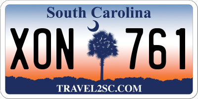 SC license plate XON761
