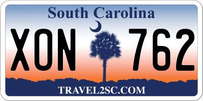 SC license plate XON762