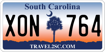 SC license plate XON764