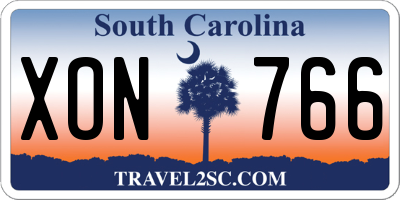 SC license plate XON766