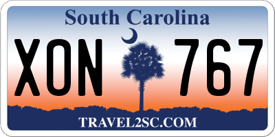 SC license plate XON767