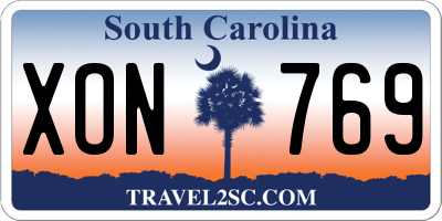 SC license plate XON769