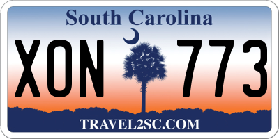 SC license plate XON773