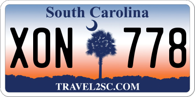 SC license plate XON778