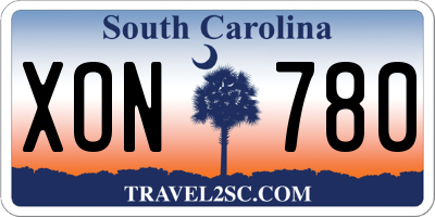 SC license plate XON780