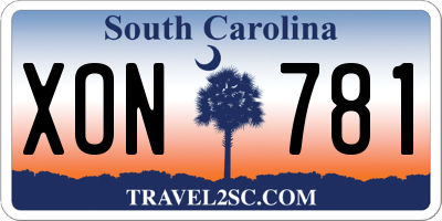 SC license plate XON781