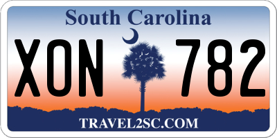 SC license plate XON782