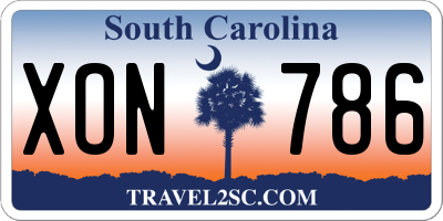 SC license plate XON786