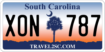 SC license plate XON787