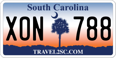 SC license plate XON788