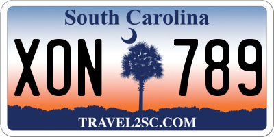 SC license plate XON789