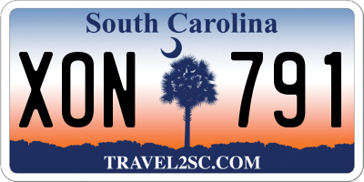 SC license plate XON791