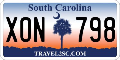 SC license plate XON798