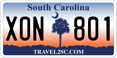 SC license plate XON801