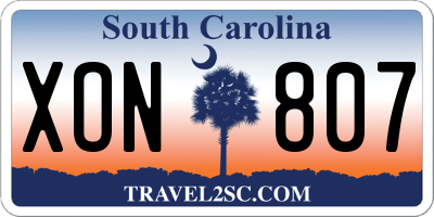 SC license plate XON807