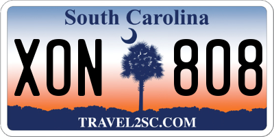 SC license plate XON808