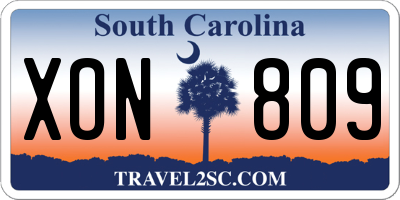 SC license plate XON809