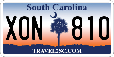 SC license plate XON810