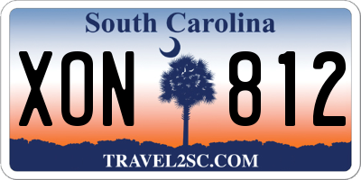 SC license plate XON812