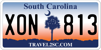 SC license plate XON813