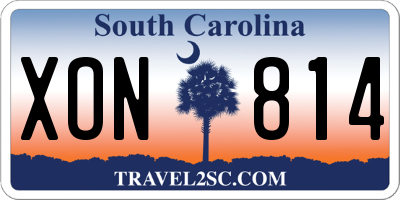 SC license plate XON814