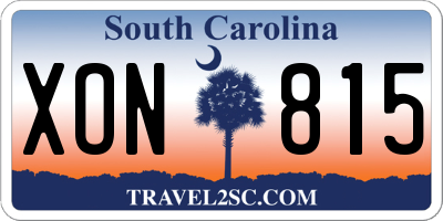 SC license plate XON815