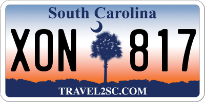 SC license plate XON817