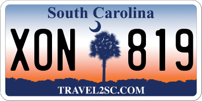 SC license plate XON819