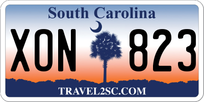 SC license plate XON823