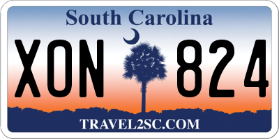 SC license plate XON824