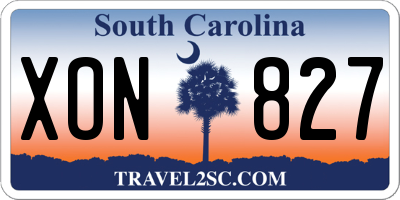 SC license plate XON827