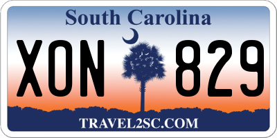 SC license plate XON829