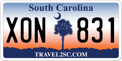 SC license plate XON831