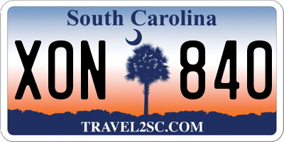 SC license plate XON840