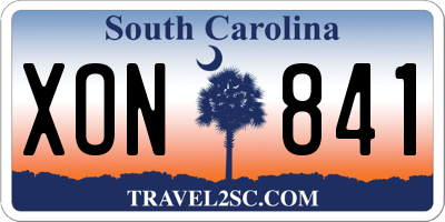 SC license plate XON841