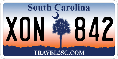 SC license plate XON842