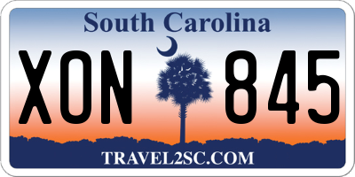SC license plate XON845