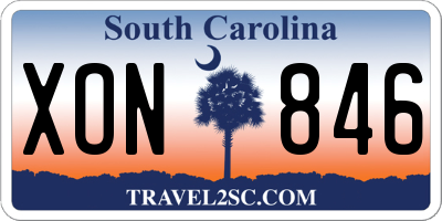 SC license plate XON846